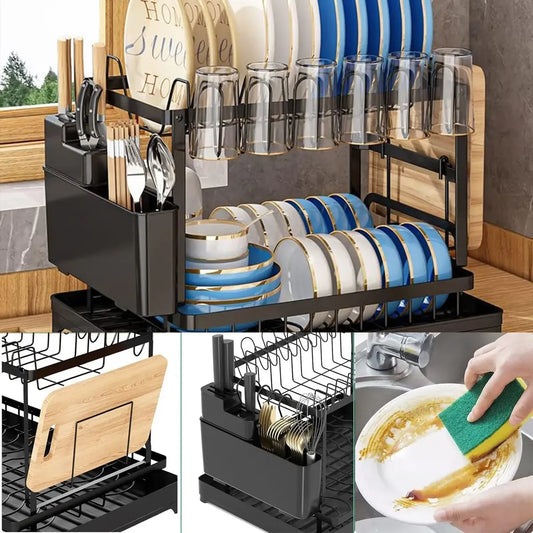 Escurridor de Platos 2 Niveles con Drenaje