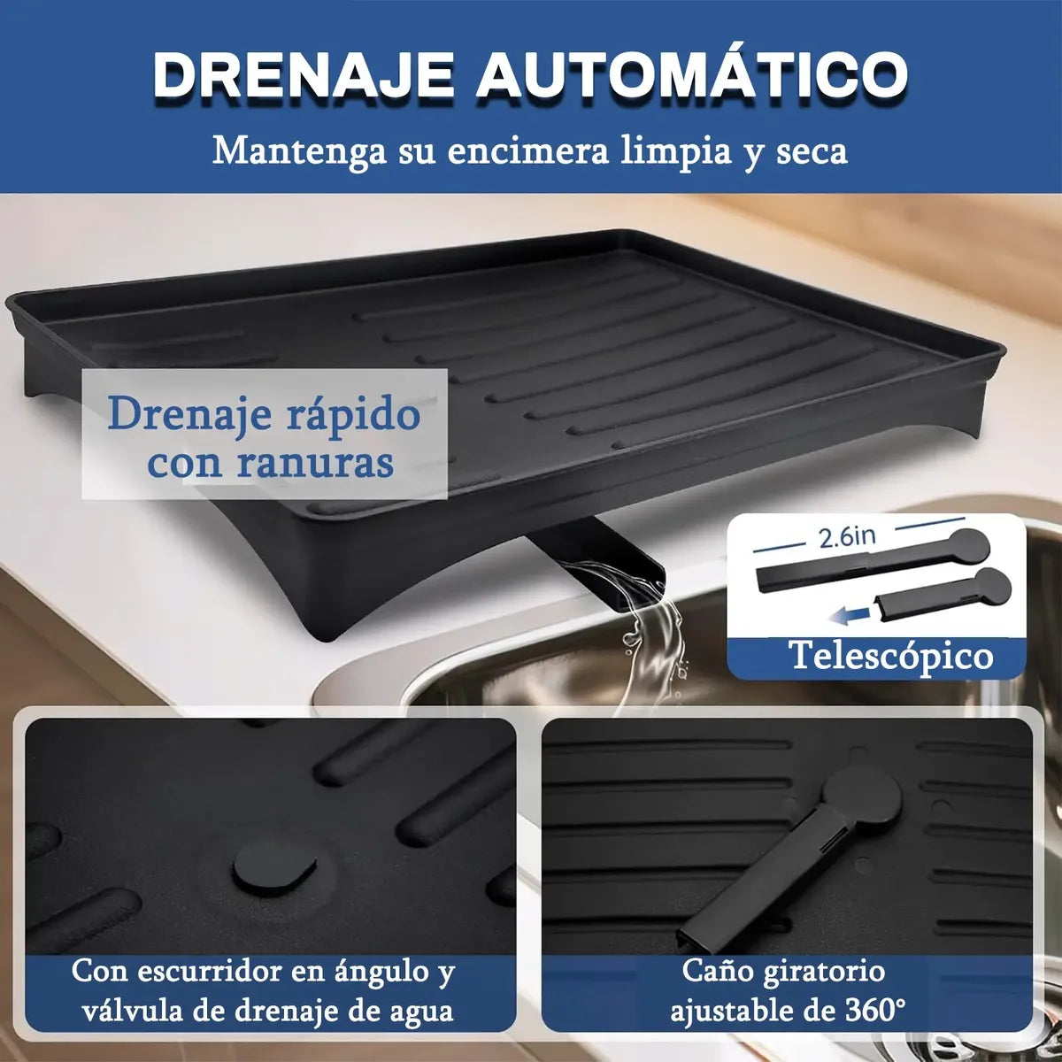 Escurridor de Platos 2 Niveles con Drenaje