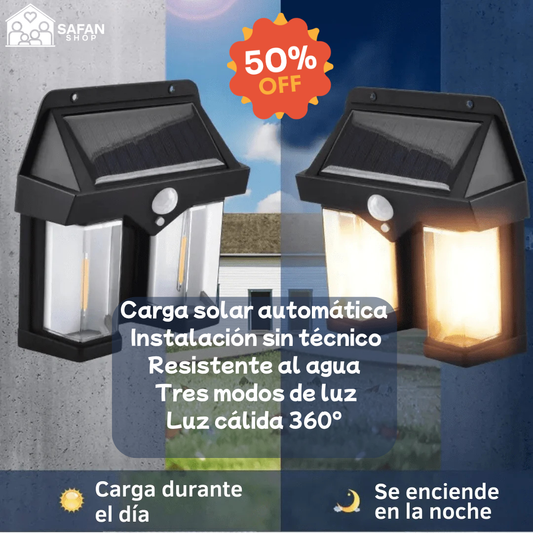 LAMPARA SOLAR EXTERIOR FOCO SENSOR